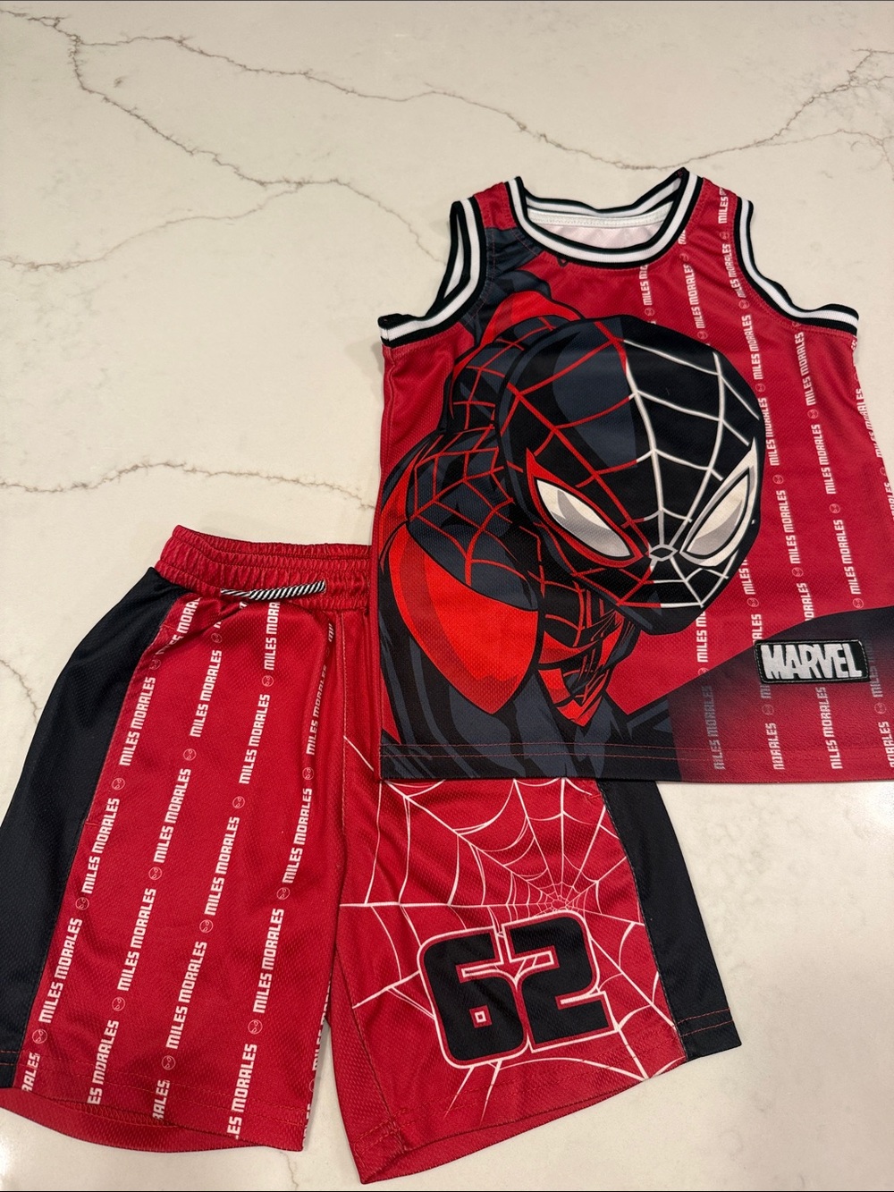 Marvel Red & Black Spider-Man Miles Morales Tank and Shorts Set